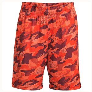Lands End Child Boys Athletic Active Shorts Vivid Orange Camo Size Medium NWT